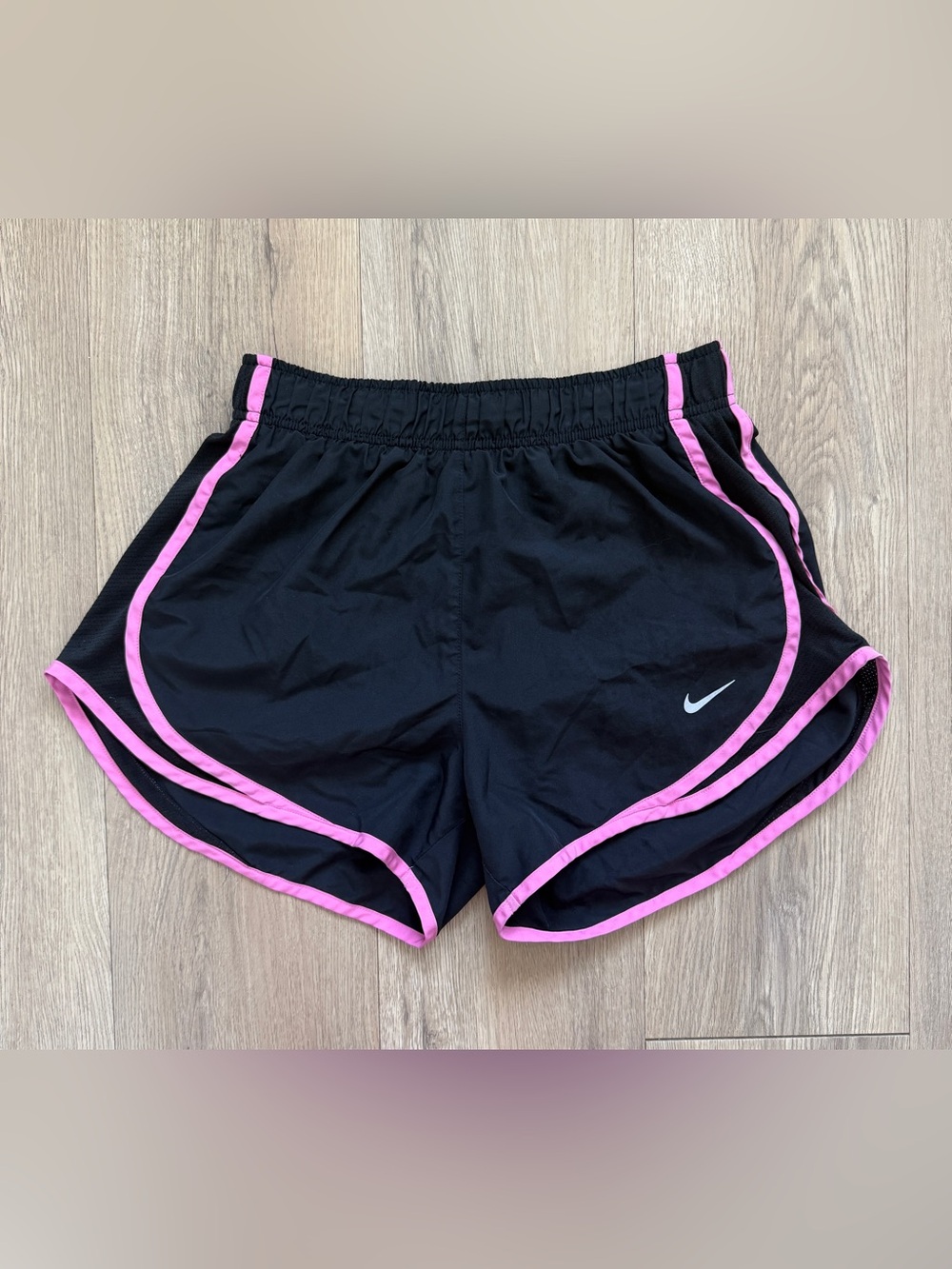 Nike Dri-FIT Running Shorts Womens Small Black Pink 3 Inseam Athletic